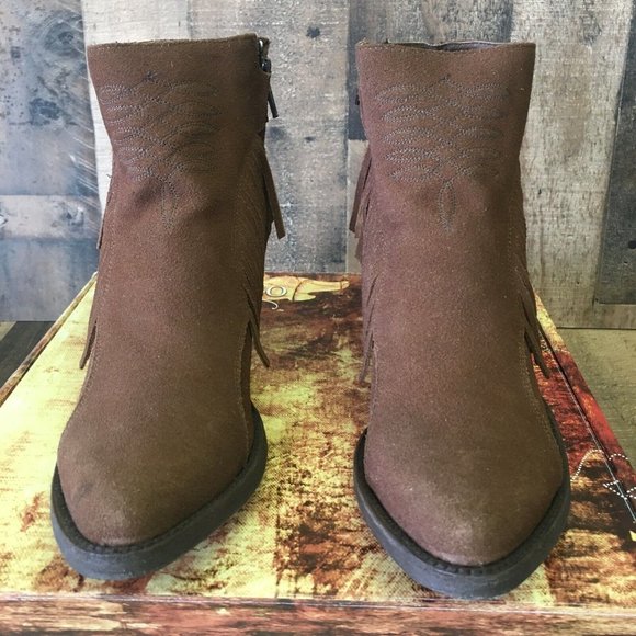 Old Gringo Brown Tassel Ankle Cowboy Boots Womens 7.5 B - Picture 6 of 12